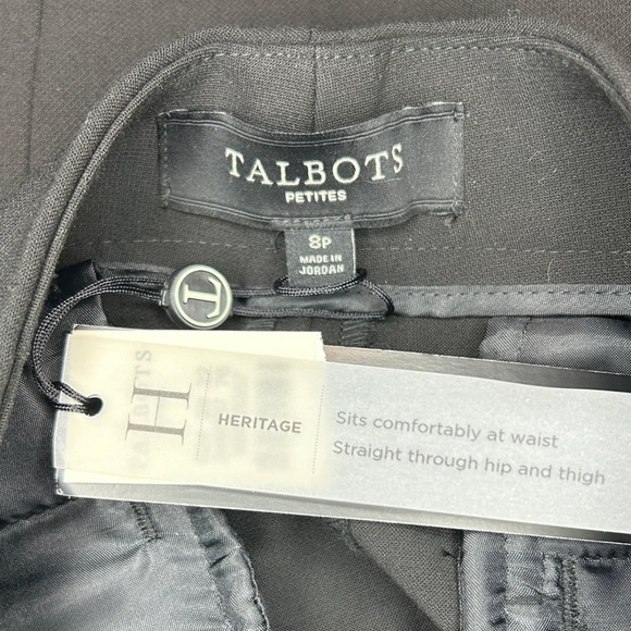 Talbots Petite Black Straight Leg Pants NEW With Tags Size 8P - Picture 5 of 6